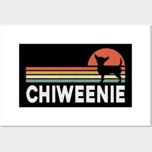 Vintage Style Chiweenie Silhouette Shirt Posters and Art